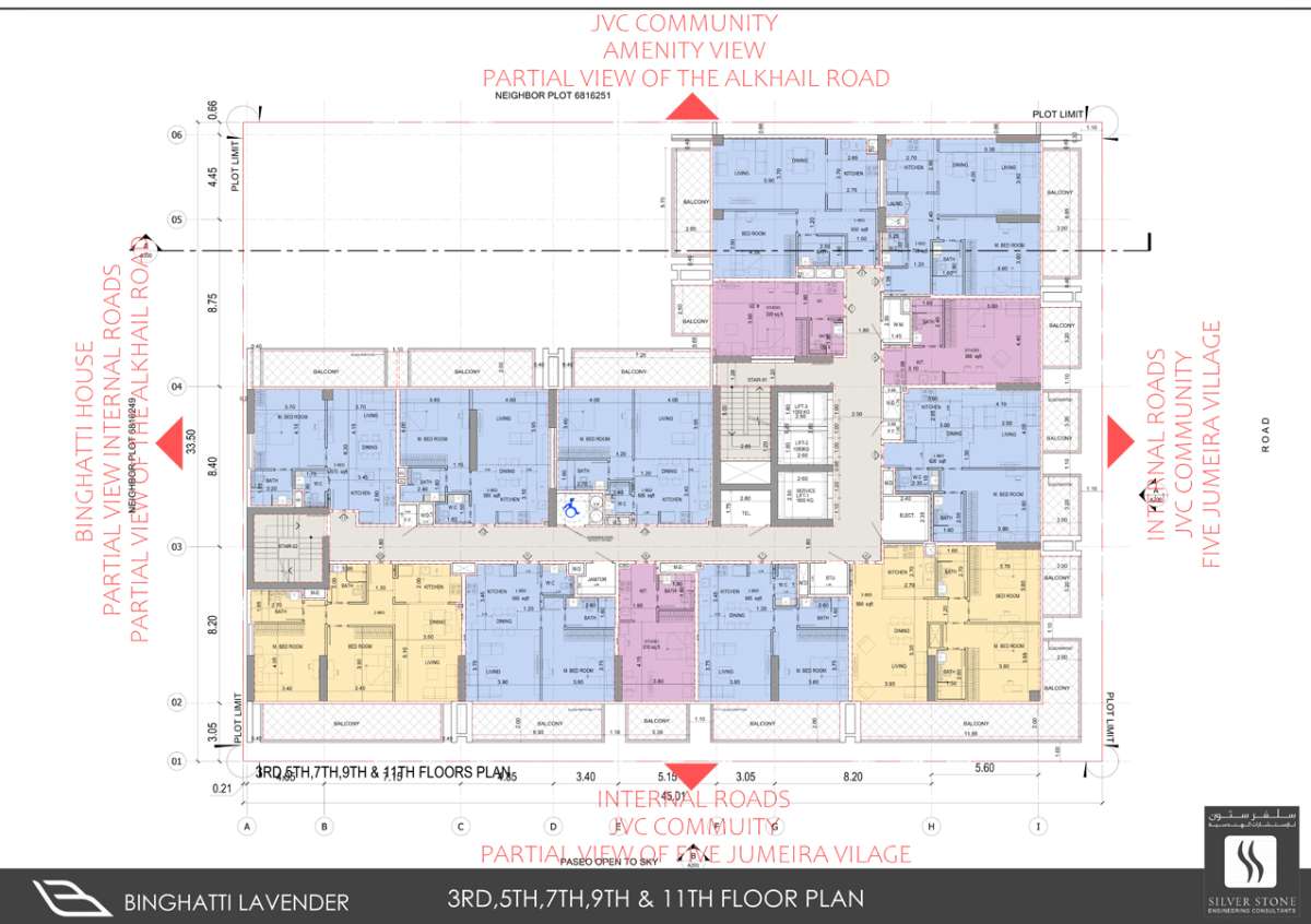 3rd, 5th, 7th, 9th ,11th Floor Plan